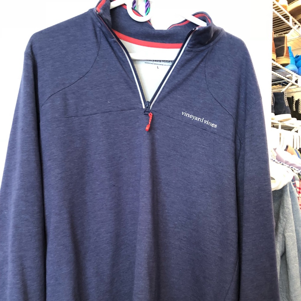 Vineyard Vines Navy Blue 1/4 zip size L